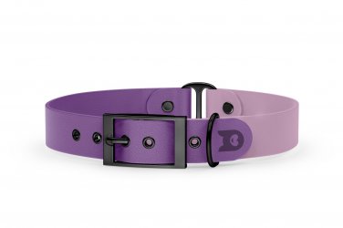 Dog Collar Duo: Purpur & Lilac with Black