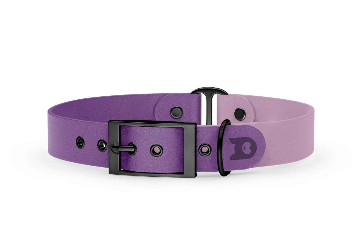 Dog Collar Duo: Purpur & Lilac with Black