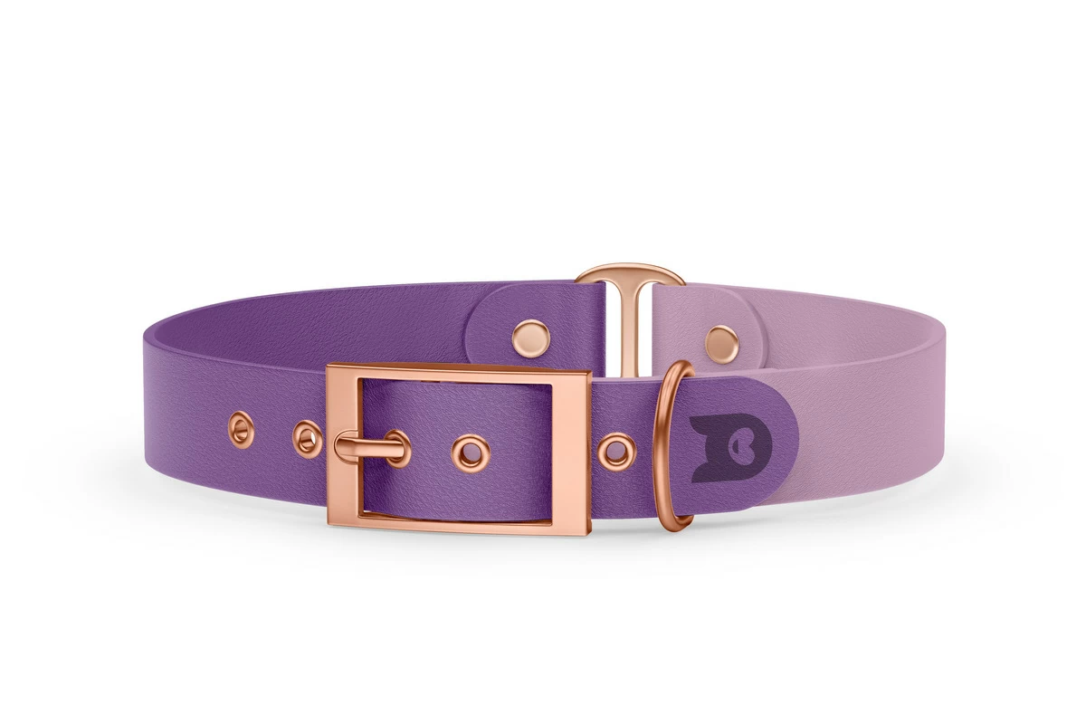 Dog Collar Duo: Purpur & Lilac with Rosegold