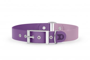 Dog Collar Duo: Purpur & Lilac with Silver