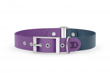 Dog Collar Duo: Purpur & Petrol with Silver