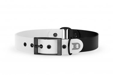 Dog Collar Duo: White & Black with Black