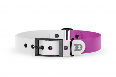 Dog Collar Duo: White & Light purple with Black