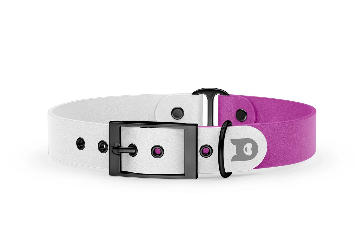 Dog Collar Duo: White & Light purple with Black