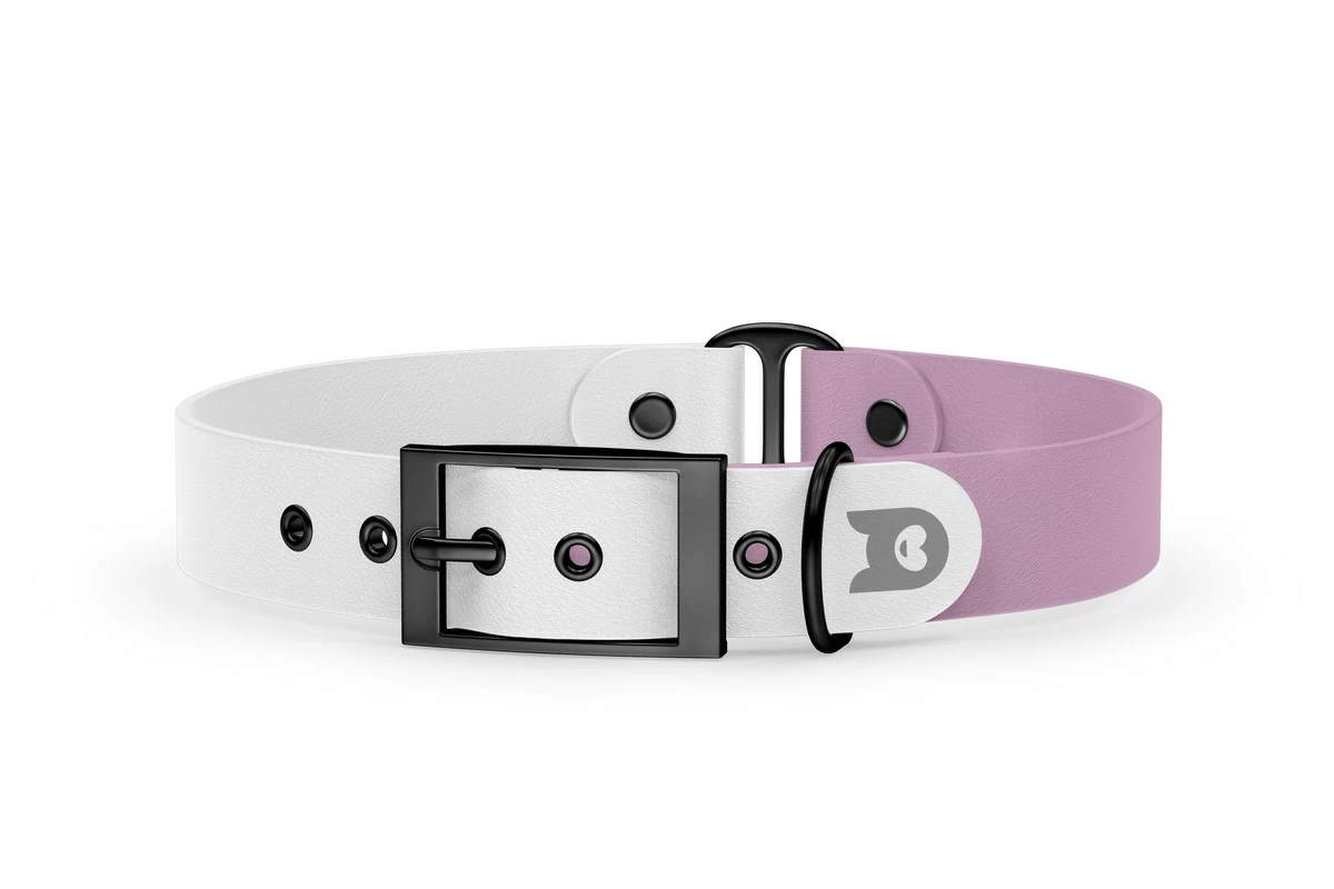 Dog Collar Duo: White & Lilac with Black