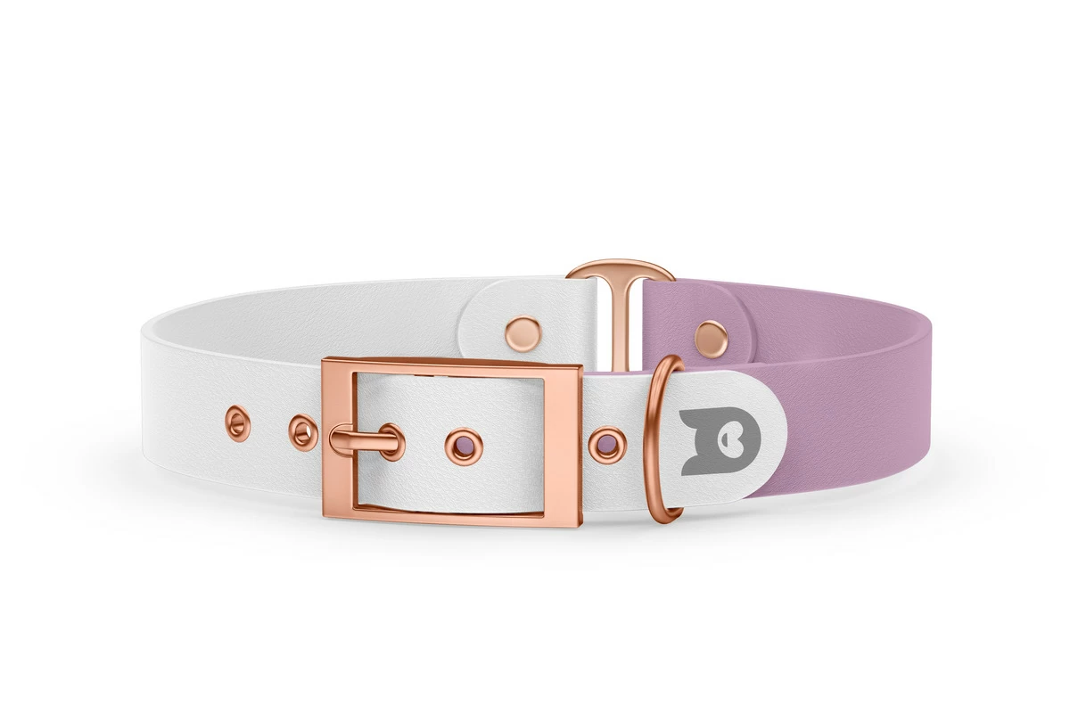 Dog Collar Duo: White & Lilac with Rosegold