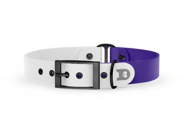 Dog Collar Duo: White & Purple with Black