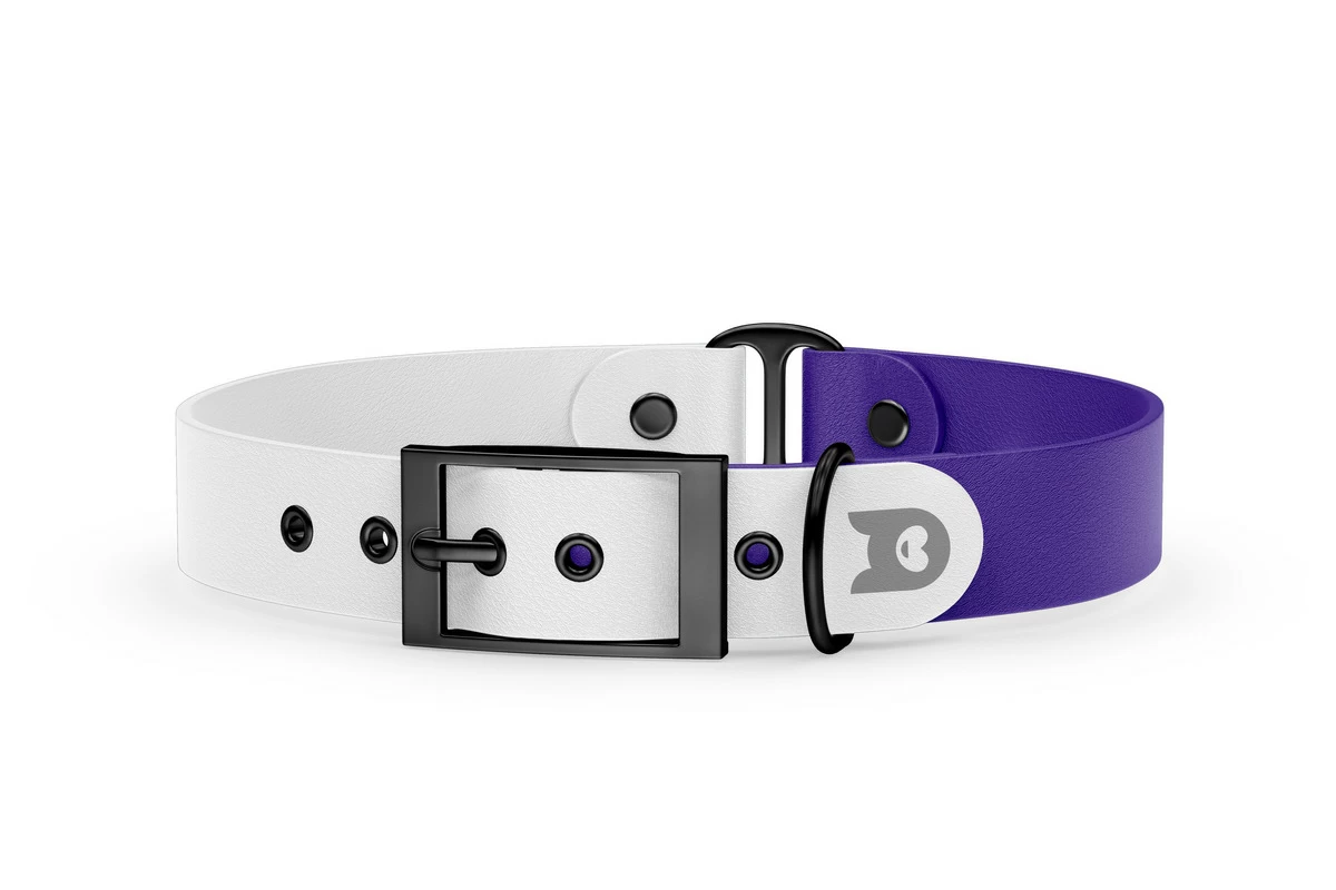 Dog Collar Duo: White & Purple with Black