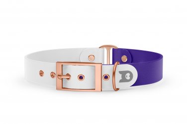 Dog Collar Duo: White & Purple with Rosegold