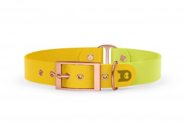 Dog Collar Duo: Yellow & Neon yellow with Rosegold