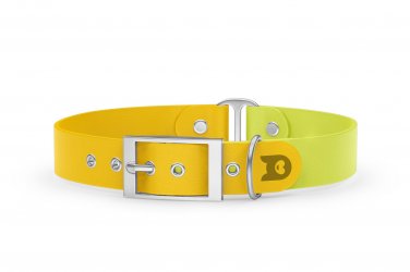 Dog Collar Duo: Yellow & Neon yellow with Silver