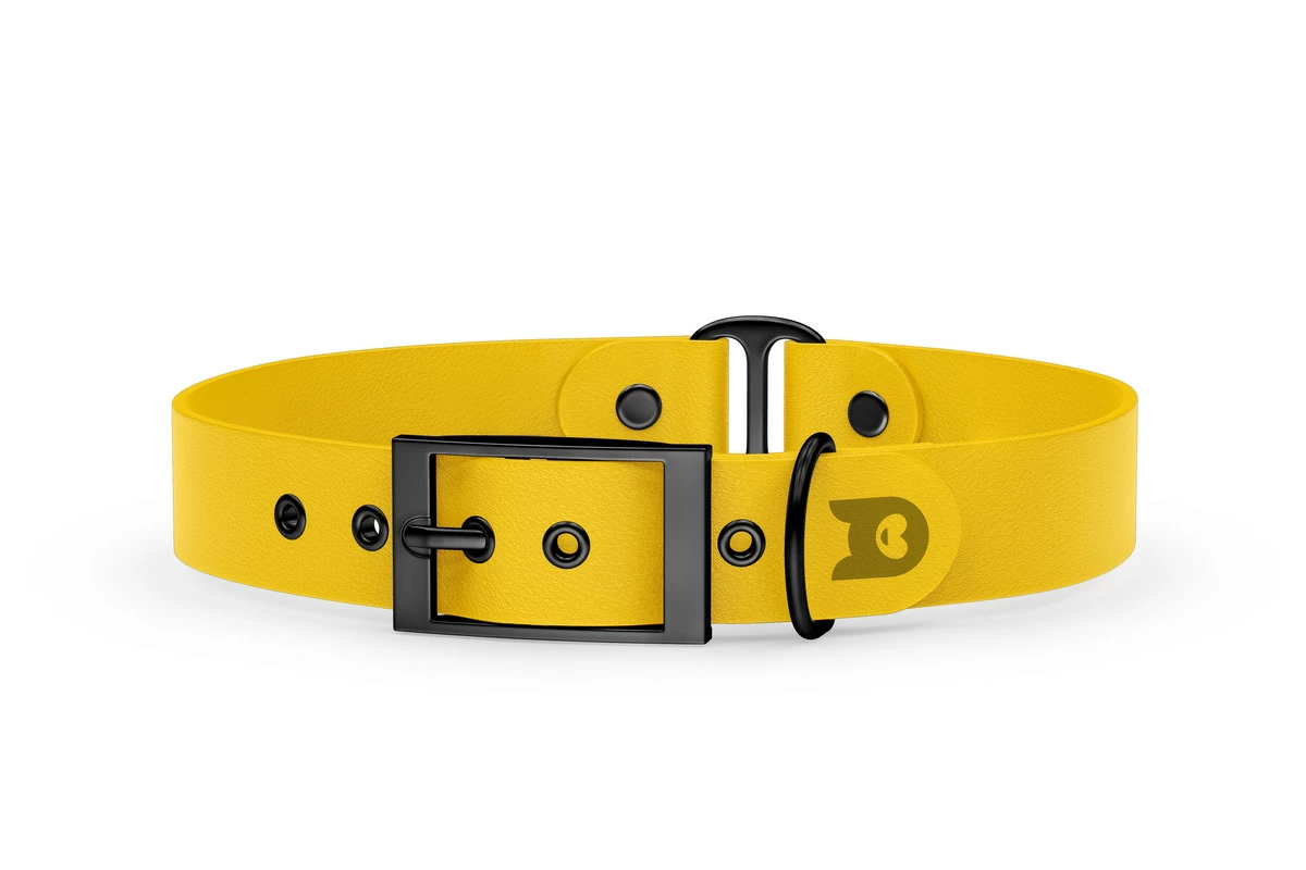 Dog Collar Duo: Yellow & Yellow with Black