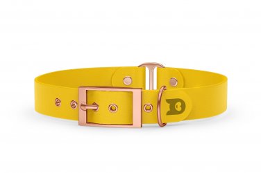 Dog Collar Duo: Yellow & Yellow with Rosegold