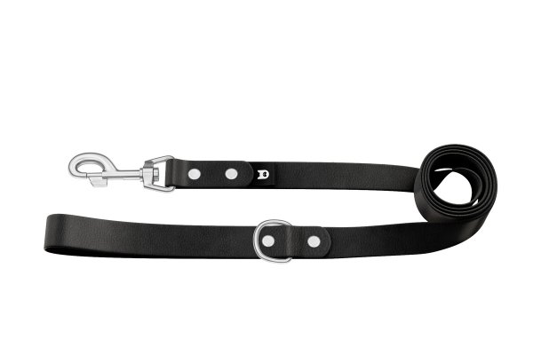 Dog Leash Basic: Black with Silver components