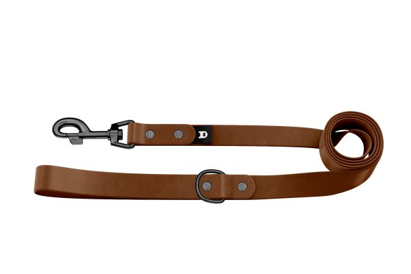 Dog Leash Basic: Dark brown with Black components