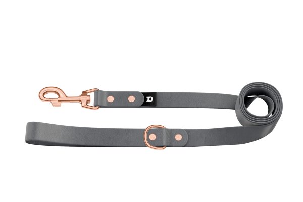 Dog Leash Basic: Gray with Rosegold components