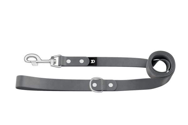 Dog Leash Basic: Gray with Silver components