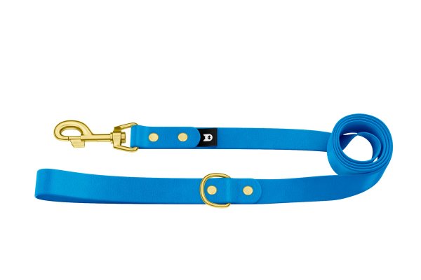 Dog Leash Basic: Light blue with Gold components