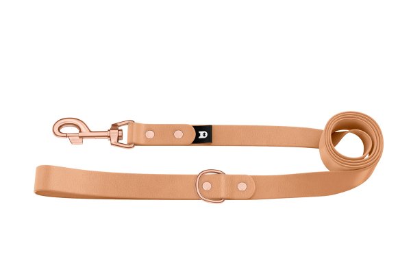 Dog Leash Basic: Light brown with Rosegold components
