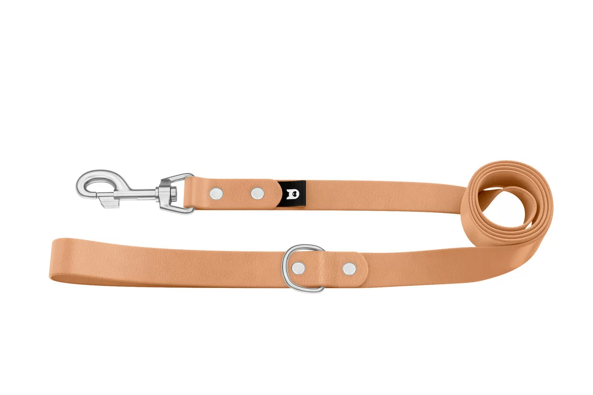 Dog Leash Basic: Light brown with Silver components