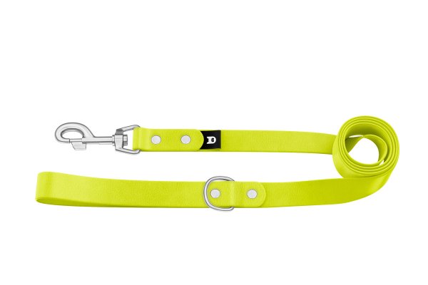 Dog Leash Basic: Neon yellow with Silver components