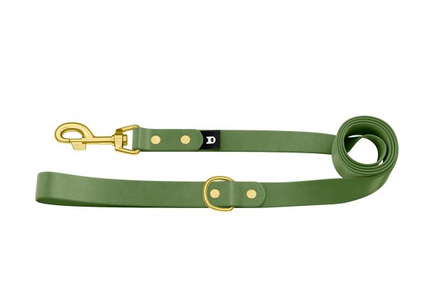 Dog Leash Basic: Olive with Gold components