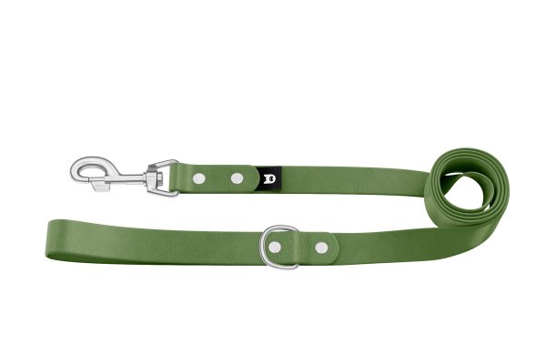Dog Leash Basic: Olive with Silver components
