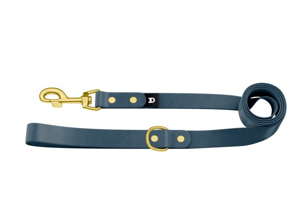 Dog Leash Basic: Petrol with Gold components