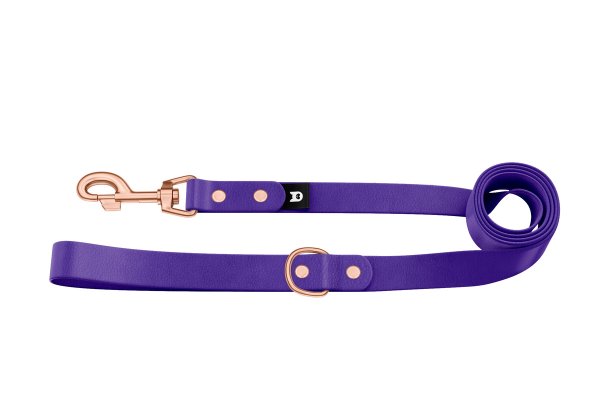 Dog Leash Basic: Purple with Rosegold components