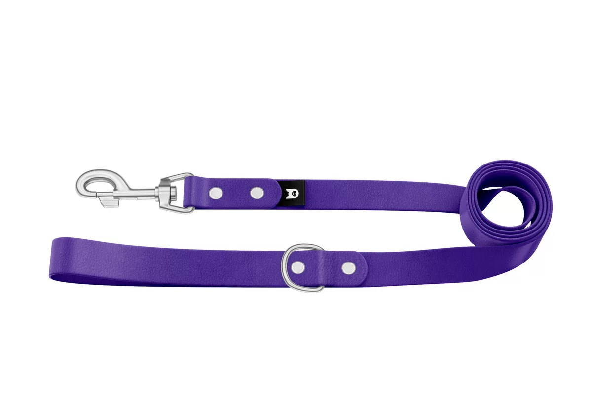 Dog Leash Basic: Purple with Silver components