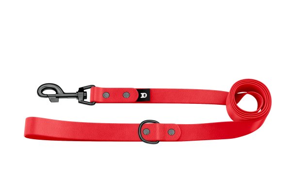 Dog Leash Basic: Red with Black components