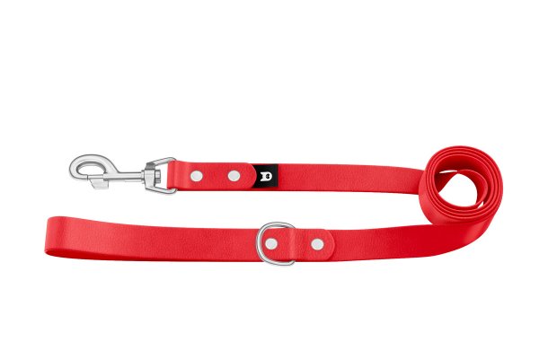 Dog Leash Basic: Red with Silver components