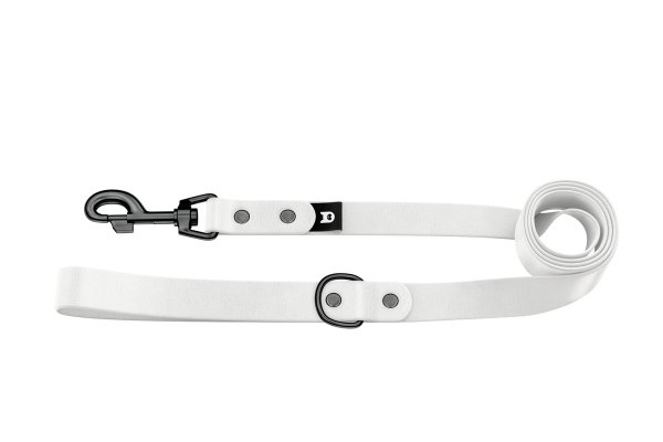 Dog Leash Basic: White with Black components