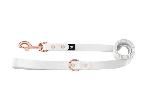 Dog Leash Basic: White with Rosegold components