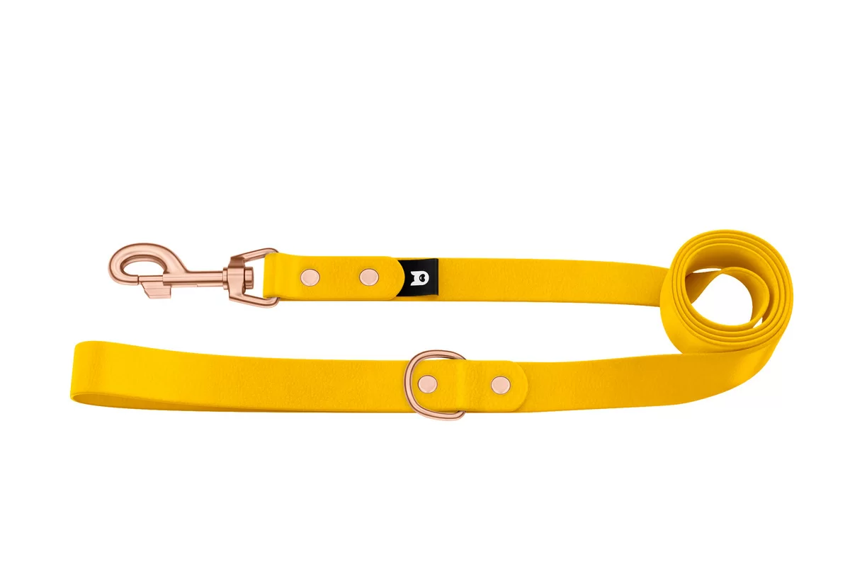 Dog Leash Basic: Yellow with Rosegold components