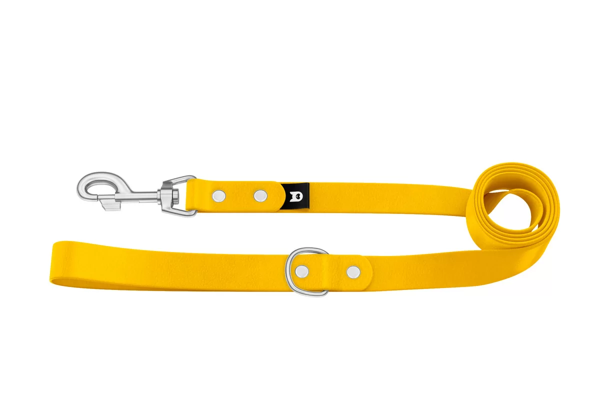 Dog Leash Basic: Yellow with Silver components