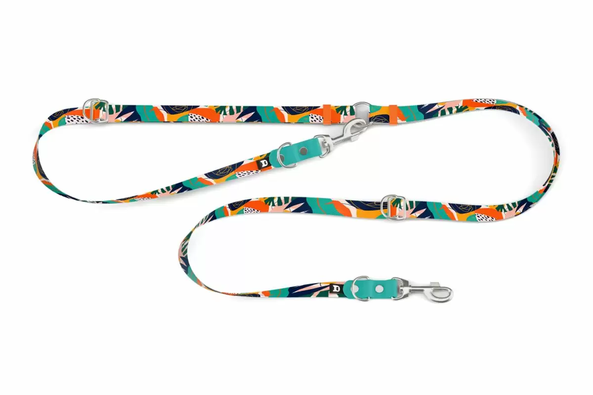 8-in-1 hands free dog leash Cross Teal