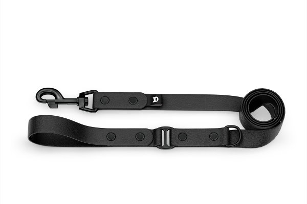 Dog Leash Duo: Black & Black with Black components