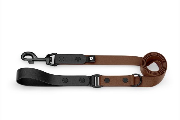 Dog Leash Duo: Black & Dark brown with Black components
