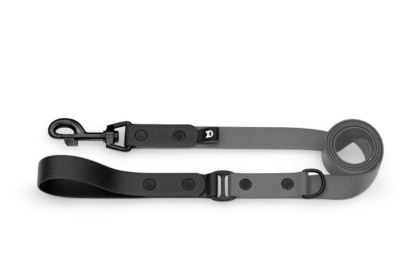 Dog Leash Duo: Black & Gray with Black components