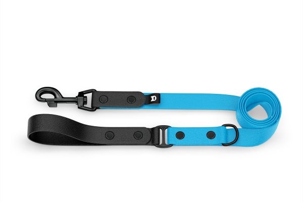 Dog Leash Duo: Black & Light blue with Black components