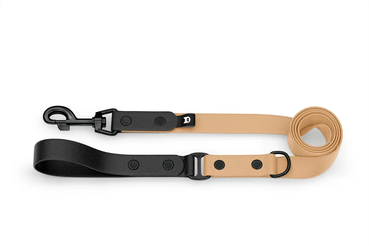 Dog Leash Duo: Black & Light brown with Black components