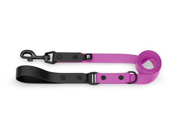 Dog Leash Duo: Black & Light purple with Black components