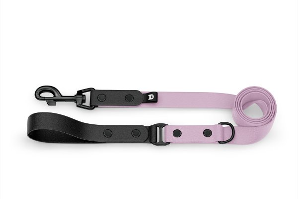 Dog Leash Duo: Black & Lilac with Black components