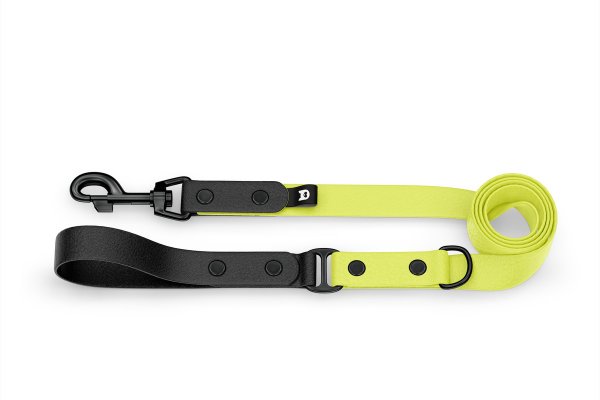 Dog Leash Duo: Black & Neon yellow with Black components