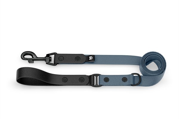 Dog Leash Duo: Black & Petrol with Black components