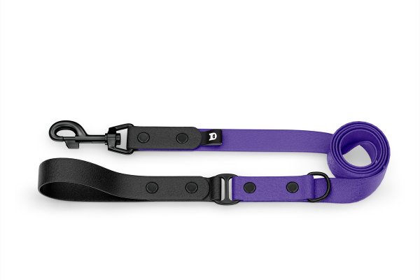 Dog Leash Duo: Black & Purple with Black components