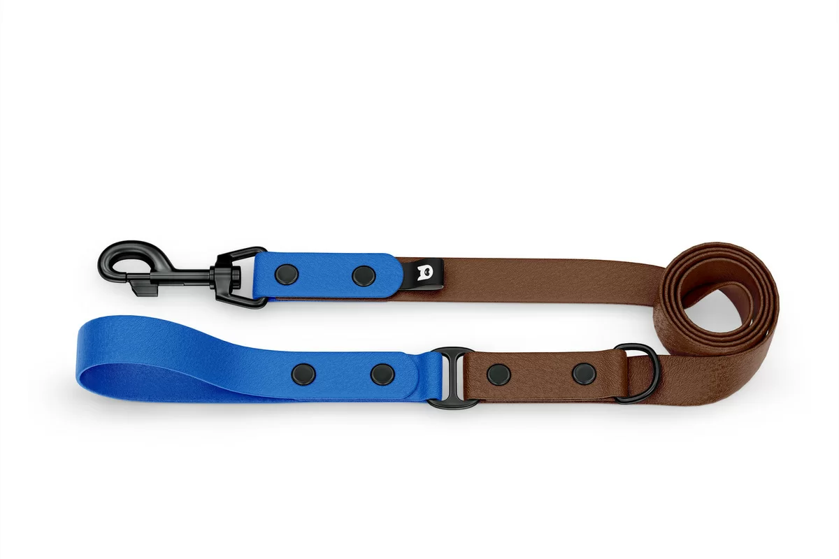 Dog Leash Duo: Blue & Dark brown with Black components