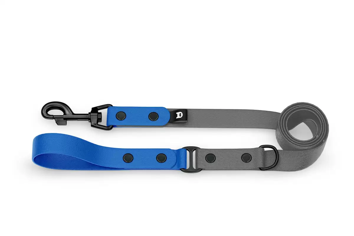 Dog Leash Duo: Blue & Gray with Black components