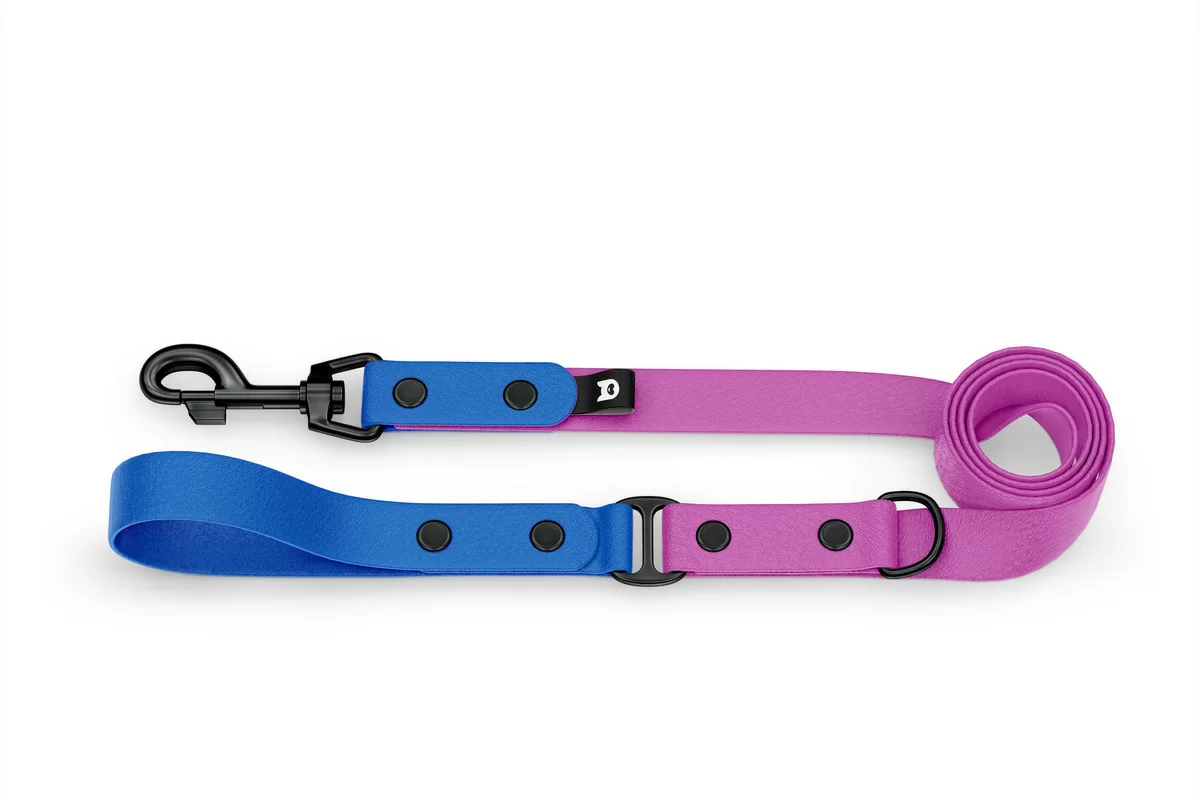 Dog Leash Duo: Blue & Light purple with Black components